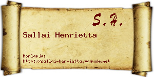Sallai Henrietta névjegykártya